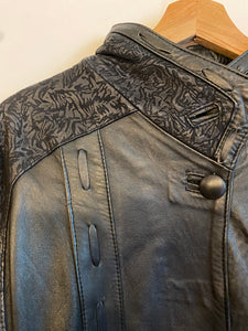 Veste en cuir texturé