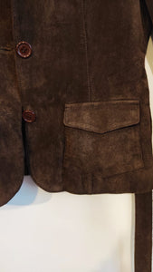 Veste marron en cuir marron