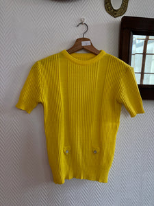 Top en maille jaune