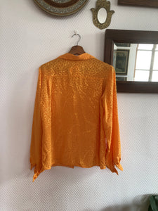 Chemise jaune orangé à motifs