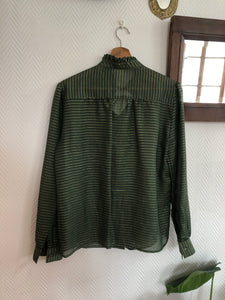 Chemise verte et doré col ruffle "Etam" (vintage)