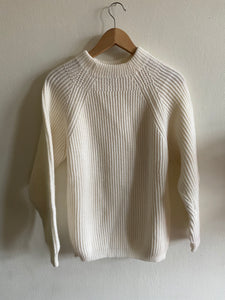 Pull en grosse maille blanc