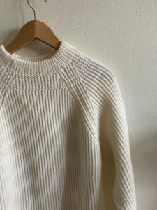 Pull en grosse maille blanc