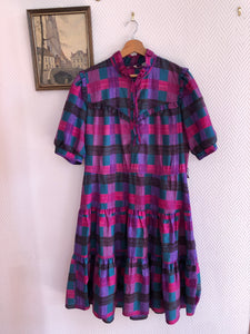 Robe babydoll à carreaux